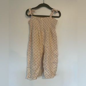 Zara - Beautiful Little Girls Pink Floral Romper Playsuit | 12-18 months